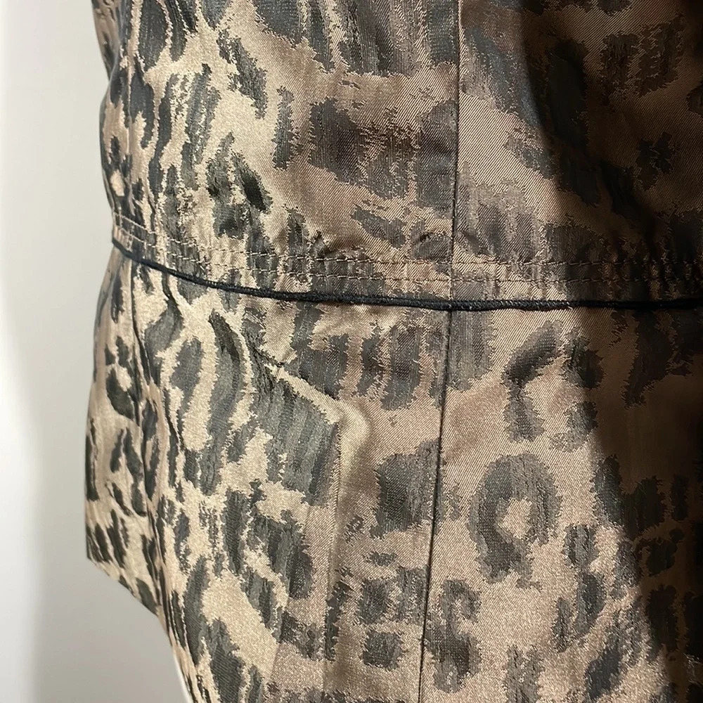 Women's Brown Leopard Print Blazer Jacket - Picture 10 of 16